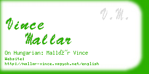 vince mallar business card